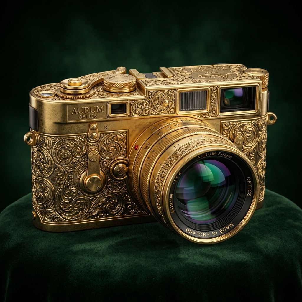 3D Gold Vintage Camera